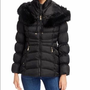 Laundry by Shelli Segal Faux Fur Trim Puffer